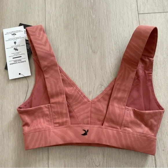 Glyder | Mauve Pink Clay Zebra Gloss Tide Sports Bra New - Picture 6 of 7